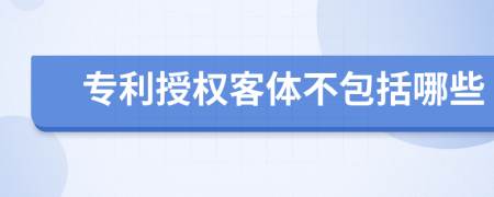 专利授权客体不包括哪些