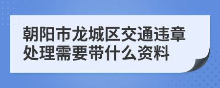 朝阳市龙城区交通违章处理需要带什么资料