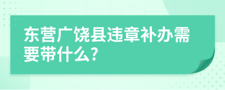 东营广饶县违章补办需要带什么?