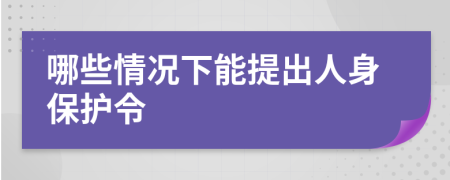 哪些情况下能提出人身保护令