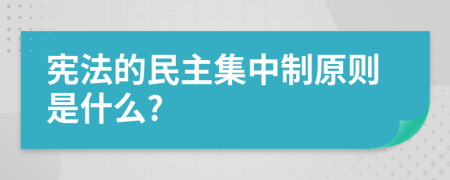 宪法的民主集中制原则是什么?