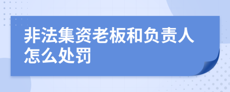 非法集资老板和负责人怎么处罚