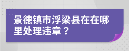 景德镇市浮梁县在在哪里处理违章？