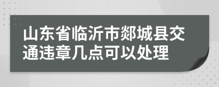 山东省临沂市郯城县交通违章几点可以处理