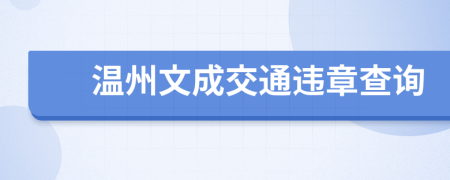 温州文成交通违章查询