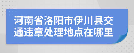 河南省洛阳市伊川县交通违章处理地点在哪里