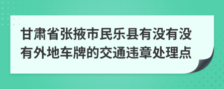 甘肃省张掖市民乐县有没有没有外地车牌的交通违章处理点