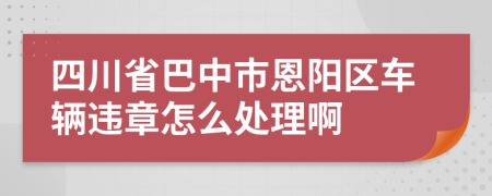 四川省巴中市恩阳区车辆违章怎么处理啊