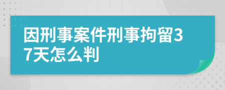 因刑事案件刑事拘留37天怎么判