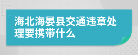 海北海晏县交通违章处理要携带什么