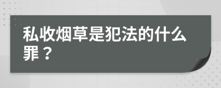 私收烟草是犯法的什么罪？