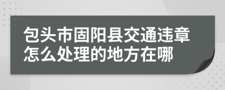 包头市固阳县交通违章怎么处理的地方在哪