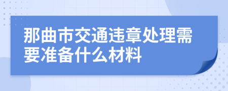 那曲市交通违章处理需要准备什么材料