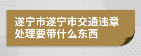 遂宁市遂宁市交通违章处理要带什么东西