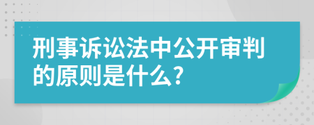 刑事诉讼法中公开审判的原则是什么?