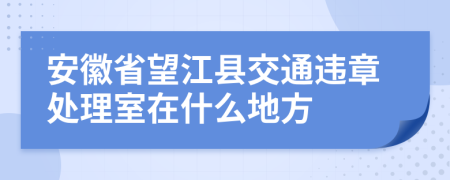 安徽省望江县交通违章处理室在什么地方