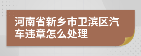 河南省新乡市卫滨区汽车违章怎么处理