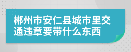 郴州市安仁县城市里交通违章要带什么东西