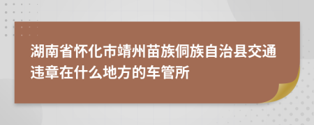 湖南省怀化市靖州苗族侗族自治县交通违章在什么地方的车管所