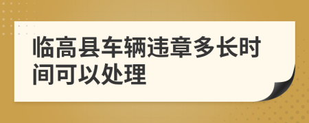 临高县车辆违章多长时间可以处理