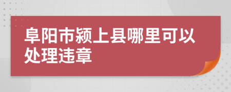 阜阳市颍上县哪里可以处理违章