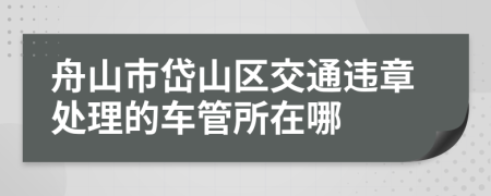 舟山市岱山区交通违章处理的车管所在哪