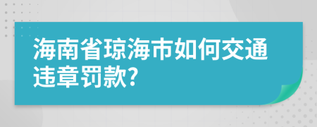 海南省琼海市如何交通违章罚款?