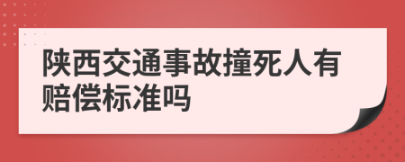 陕西交通事故撞死人有赔偿标准吗