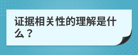证据相关性的理解是什么？