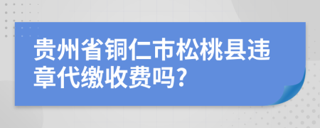 贵州省铜仁市松桃县违章代缴收费吗?