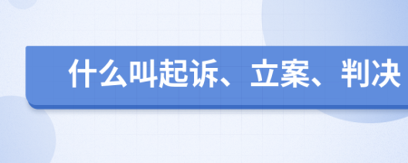 什么叫起诉、立案、判决