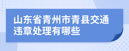 山东省青州市青县交通违章处理有哪些