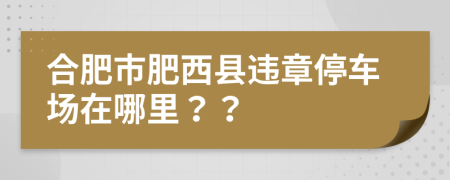 合肥市肥西县违章停车场在哪里？？