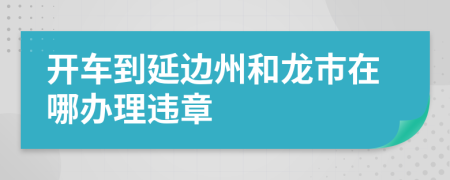 开车到延边州和龙市在哪办理违章