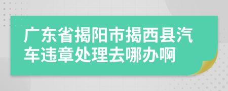 广东省揭阳市揭西县汽车违章处理去哪办啊