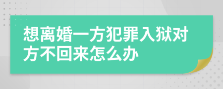 想离婚一方犯罪入狱对方不回来怎么办