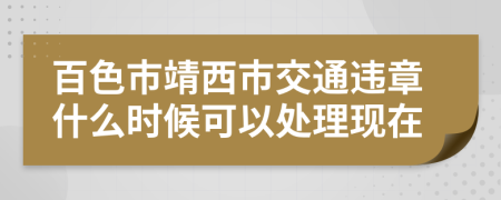 百色市靖西市交通违章什么时候可以处理现在