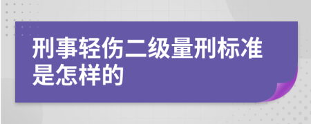 刑事轻伤二级量刑标准是怎样的