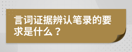 言词证据辨认笔录的要求是什么？