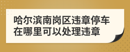 哈尔滨南岗区违章停车在哪里可以处理违章