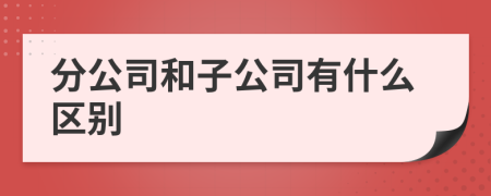 分公司和子公司有什么区别