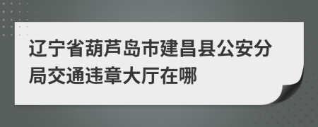 辽宁省葫芦岛市建昌县公安分局交通违章大厅在哪