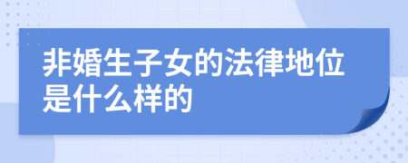 非婚生子女的法律地位是什么样的