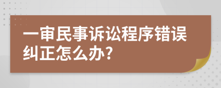 一审民事诉讼程序错误纠正怎么办?