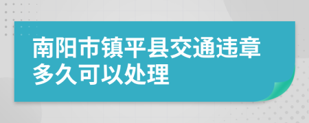 南阳市镇平县交通违章多久可以处理