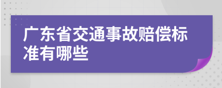 广东省交通事故赔偿标准有哪些