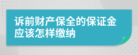 诉前财产保全的保证金应该怎样缴纳