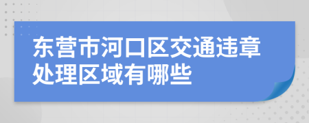 东营市河口区交通违章处理区域有哪些