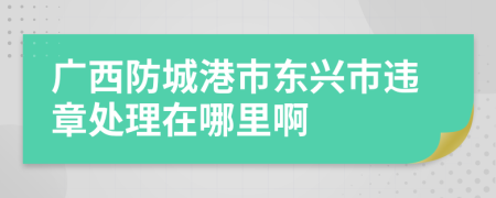 广西防城港市东兴市违章处理在哪里啊