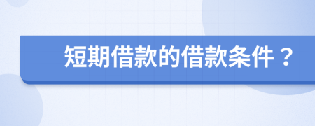 短期借款的借款条件？